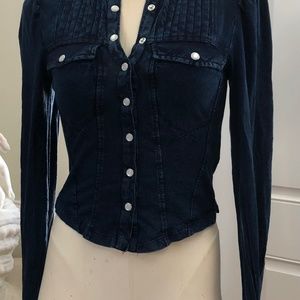 NEW Free People Women’s Top color Stormy Navy Size XS